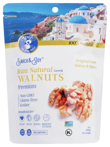 AZNUT: Raw Natural Greek Walnuts, 6 oz