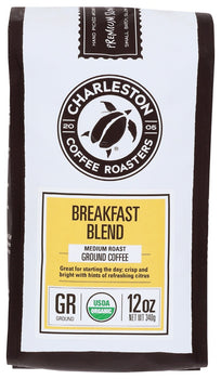 CHARLESTON COFFEE ROASTERS: Organic Breakfast Blend Medium Roast Ground Coffee, 12 oz