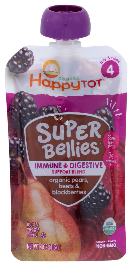 HAPPY TOT: Pouch Pear Beet Blkbry, 4 oz