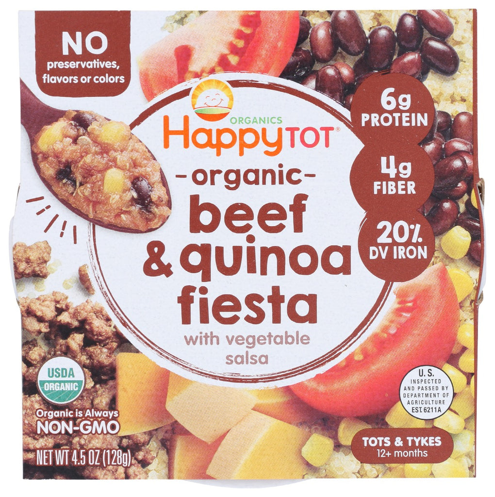 HAPPY TOT: Organic Beef & Quinoa Fiesta With Vegetable Salsa, 4.5 oz