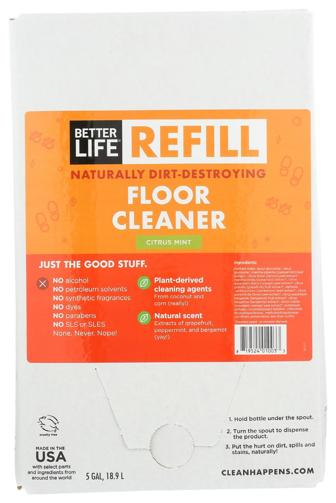 BETTER LIFE: Floor Cleaner Citrus Mint, 5 ga