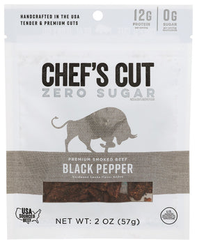 CHEFS CUT: Jerky Blk Ppr Zero Sugar, 2 oz