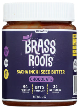 BRASS ROOTS: Chocolate Sacha Inchi Seed Butter, 12 oz