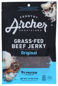 COUNTRY ARCHER: Original Grass Fed Beef Jerky, 2.5 oz