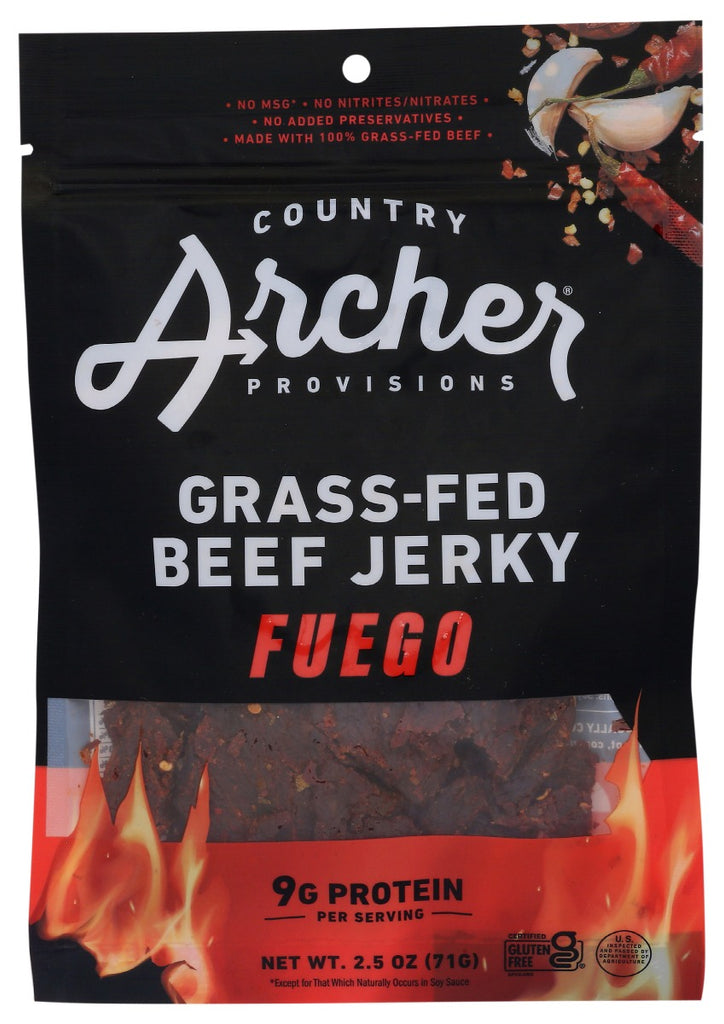 COUNTRY ARCHER: Grass Fed Beef Jerky Fuego, 2.5 oz