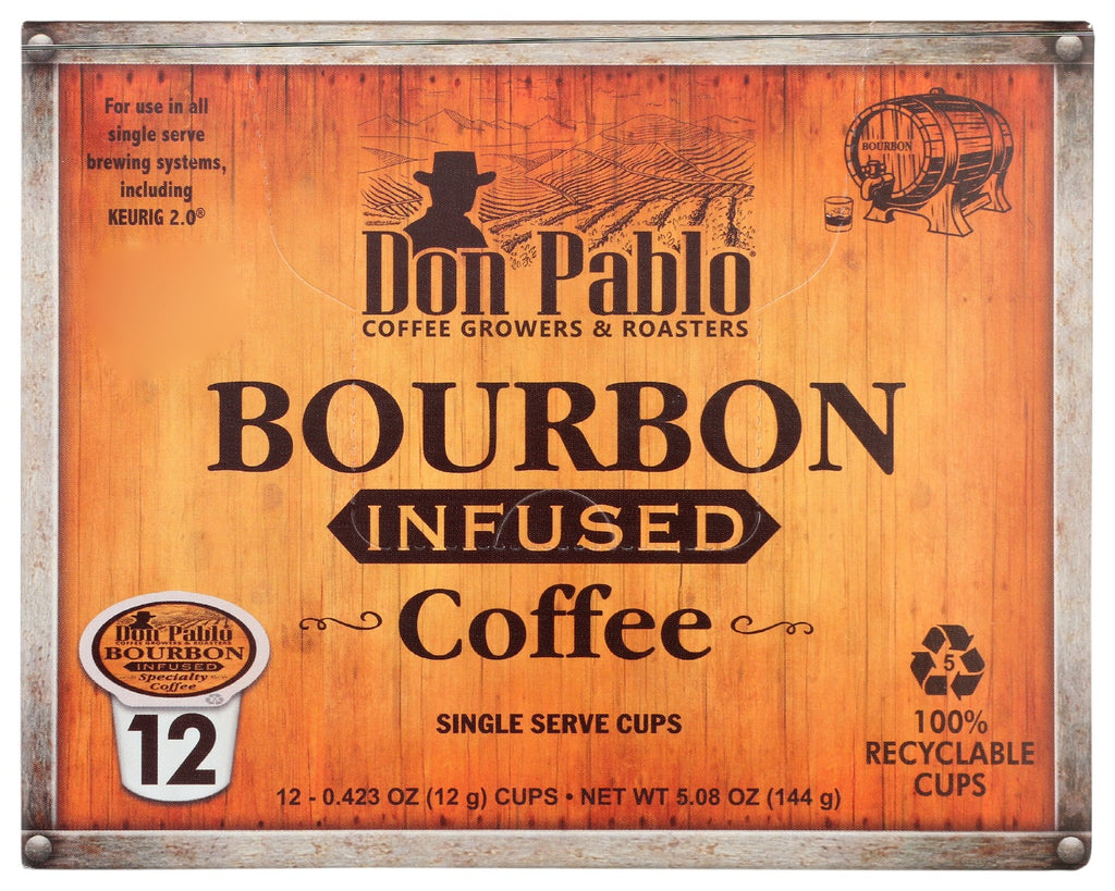 DON PABLO: Bourbon Infused Coffee Single Serve Cups, 12 ea