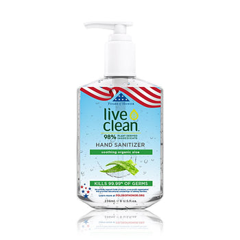 LIVE CLEAN: Organic Aloe Hand Sanitizer, 8 oz