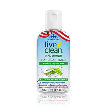 LIVE CLEAN: Organic Aloe Hand Sanitizer, 2 oz