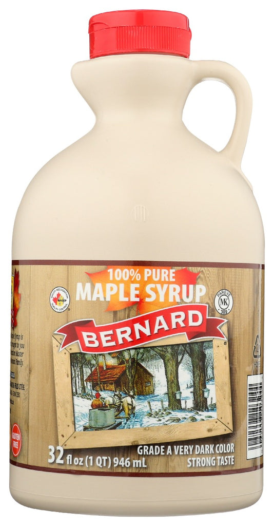 BERNARD: Very Dark Pure Maple Syrup, 32 fo