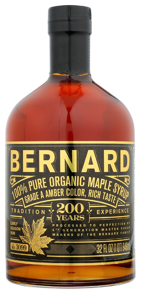 BERNARD: Pure Organic Maple Syrup, 32 fo