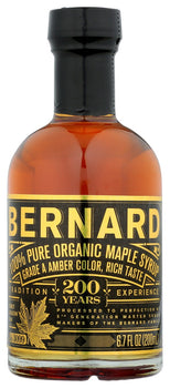 BERNARD: Pure Organic Maple Syrup, 6.7 fo