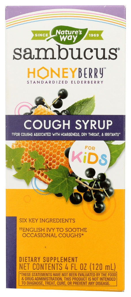 NATURES WAY: Sambucus Honeyberry Cough Syrup For Kids, 4 fo