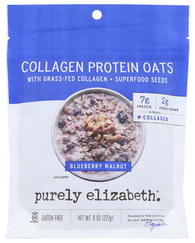 PURELY ELIZABETH: Blueberry Walnut Collagen Protein Oats, 8 oz