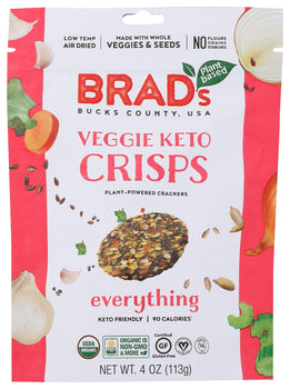 BRADS PLANT BASED: Everything Veggie Keto Crisps, 4 oz