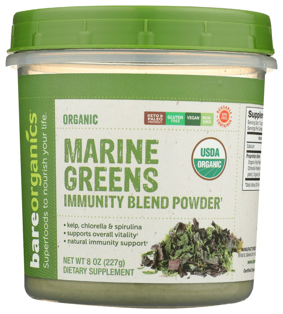 BAREORGANICS: Marine Super Greens Pwdr, 8 oz