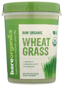 BAREORGANICS: Wheatgrass Pwdr Org, 8 oz