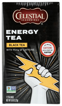 CELESTIAL SEASONINGS: Energy Black Tea With Caffeine, 12 bg