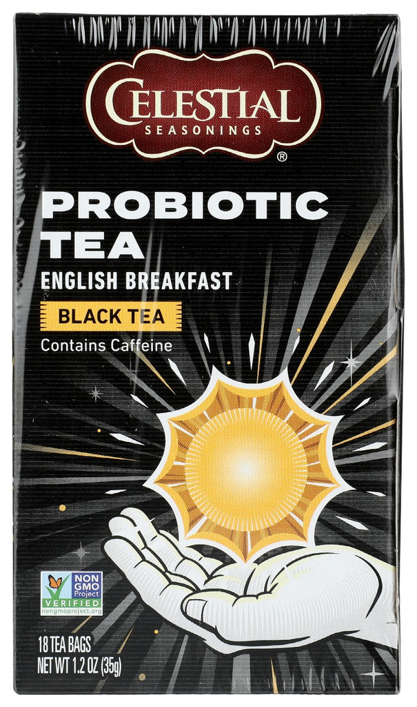 CELESTIAL SEASONINGS: Probiotic English Breakfast Black Tea With Caffeine, 18 bg