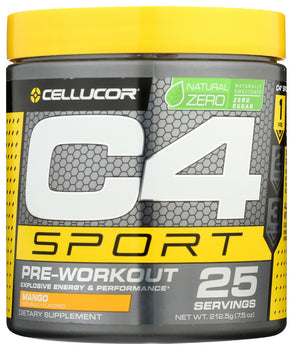 CELLUCOR: C4 Sport Natural Zero Mango, 212.5 gm