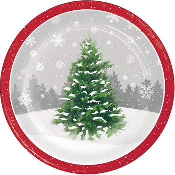 CREATIVE CONVERTING: Plates Winter Tree, 8 ea