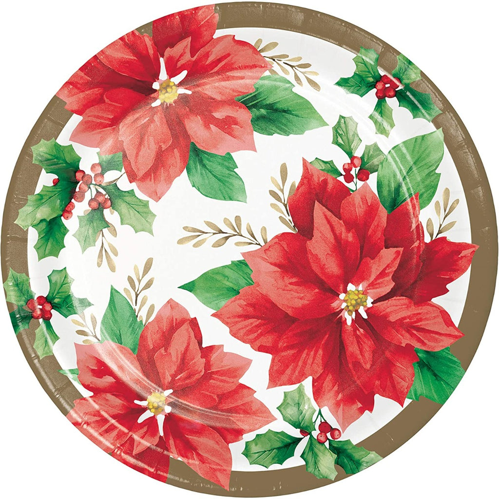 CREATIVE CONVERTING: Plates Disp Poinsettia, 8 ea