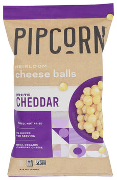 PIPCORN: Cheese Balls White Chddr, 4.5 oz