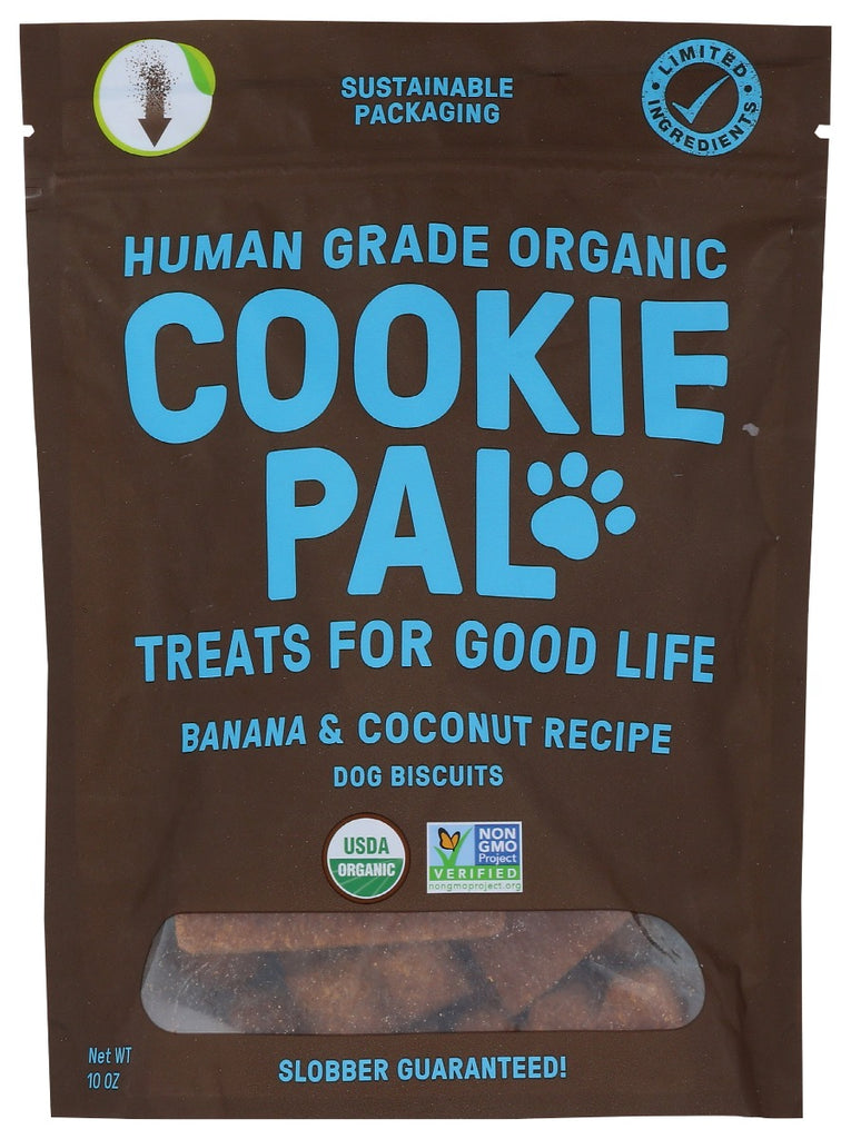 COOKIE PAL: Organic Banana & Coconut Recipe Dog Biscuits, 10 oz