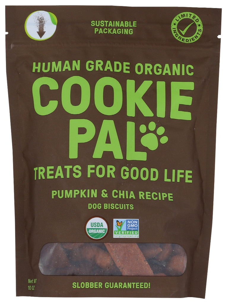 COOKIE PAL: Organic Pumpkin & Chia Recipe Dog Biscuits, 10 oz