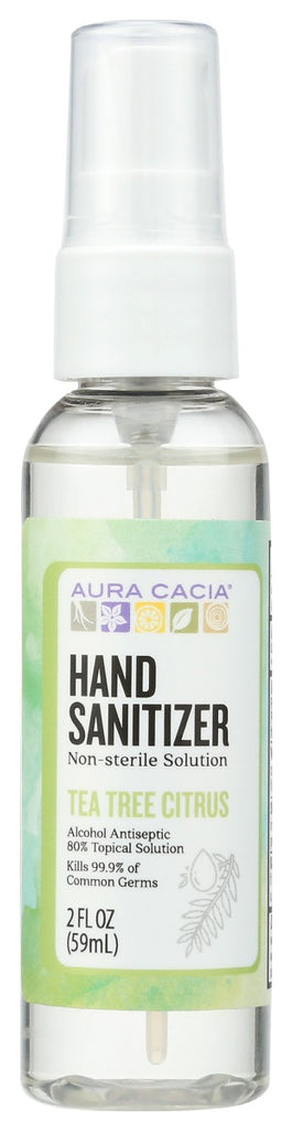 AURA CACIA: Tea Tree Citrus Sanitizer Hand, 2 fo