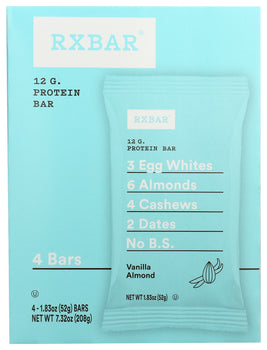 RXBAR: Vanilla Almond Bar 4 Count Bars, 7.32 oz