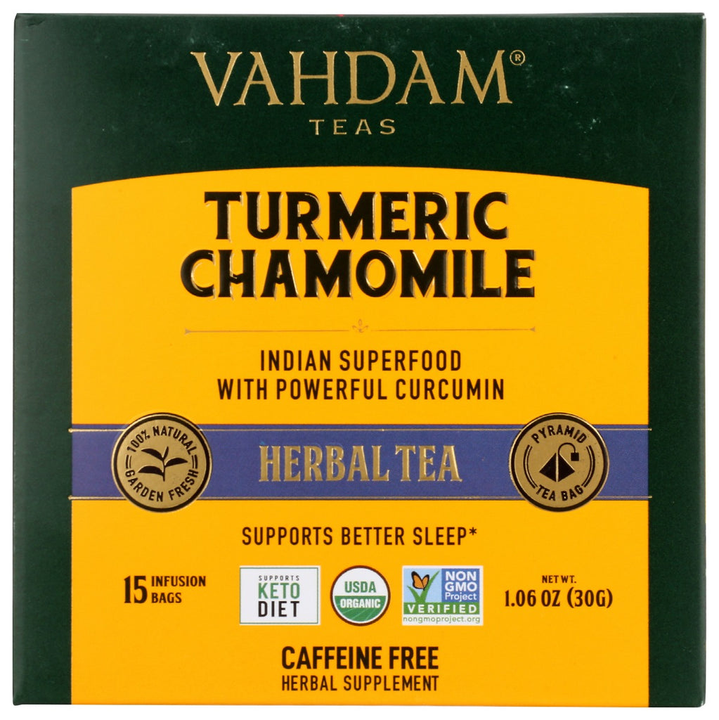 VAHDAM TEAS: Turmeric Chamomile Herbal Tea, 1.06 oz