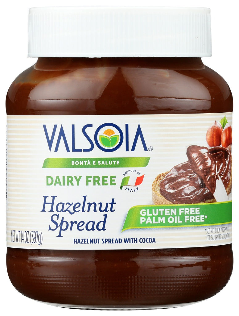 VALSOIA: Dairy Free Hazelnut Spread, 14 oz