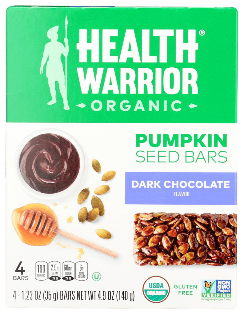 HEALTH WARRIOR: Organic Dark Chocolate Pumpkin Seed Bars 4.9 oz