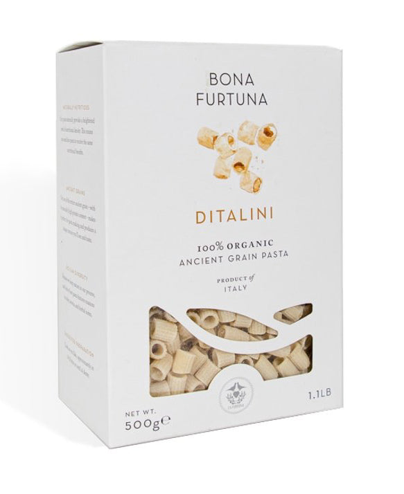 BONA FURTUNA: Organic Ditalini Ancient Grain Pasta, 1.1 lb