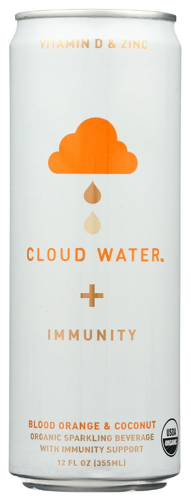 CLOUD WATER IMMUNITY: Blood Orange & Coconut Sparkling Water, 12 fo