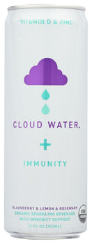 CLOUD WATER IMMUNITY: Organic Blackberry & Lemon & Rosemary Sparkling Water, 12 fo