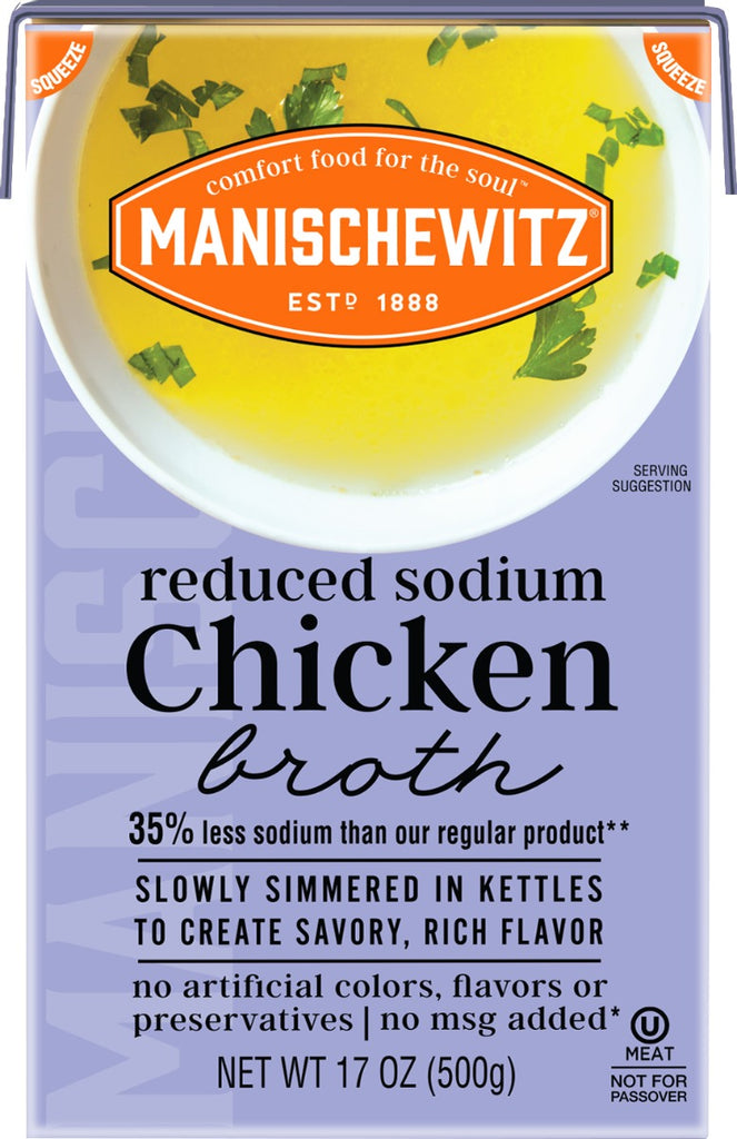 MANISCHEWITZ: Reduced Sodium Chicken Broth, 17 fo