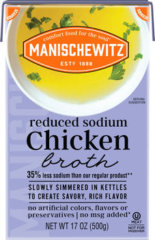 MANISCHEWITZ: Reduced Sodium Chicken Broth, 17 fo