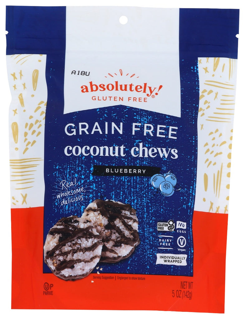 ABSOLUTELY GLUTEN FREE: Coconut Chews With Blueberry, 5 oz