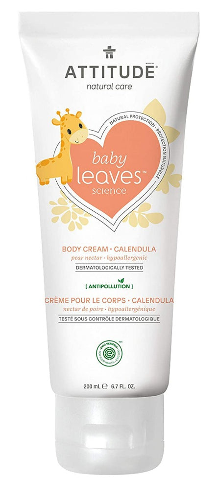 ATTITUDE: Baby Leaves Pear Nectar Calendula Body Cream, 6.7 oz