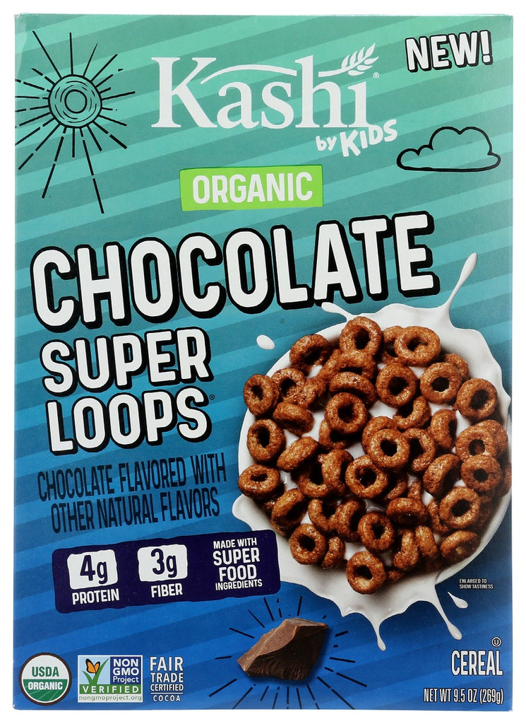 KASHI: Organic Chocolate Super Loops Kids Cereal, 9.5 oz