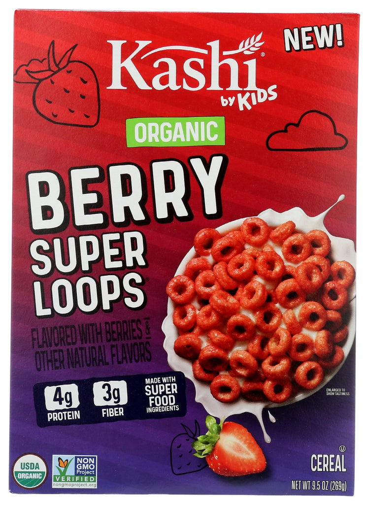 KASHI: Organic Berry Super Loops Kids Cereal, 9.5 oz