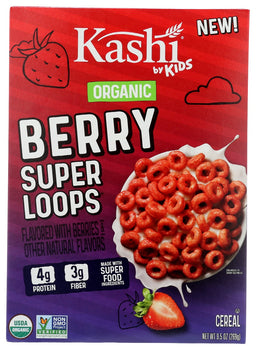 KASHI: Organic Berry Super Loops Kids Cereal, 9.5 oz