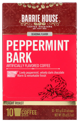 BARRIE HOUSE: Peppermint Bark 10 Single Serve Capsules, 3.7 oz