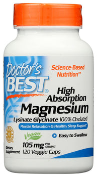 DOCTORS BEST: Magnesium Lysinate Glycinate, 120 vc