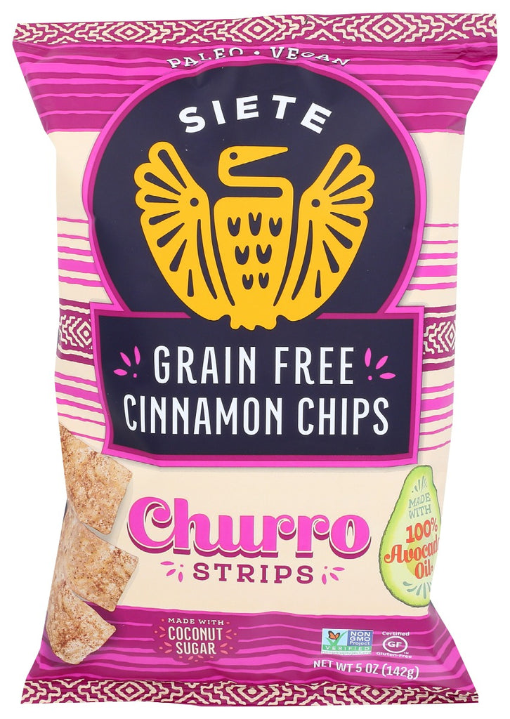 SIETE: Grain Free Cinnamon Chips Churro Strips, 5 oz