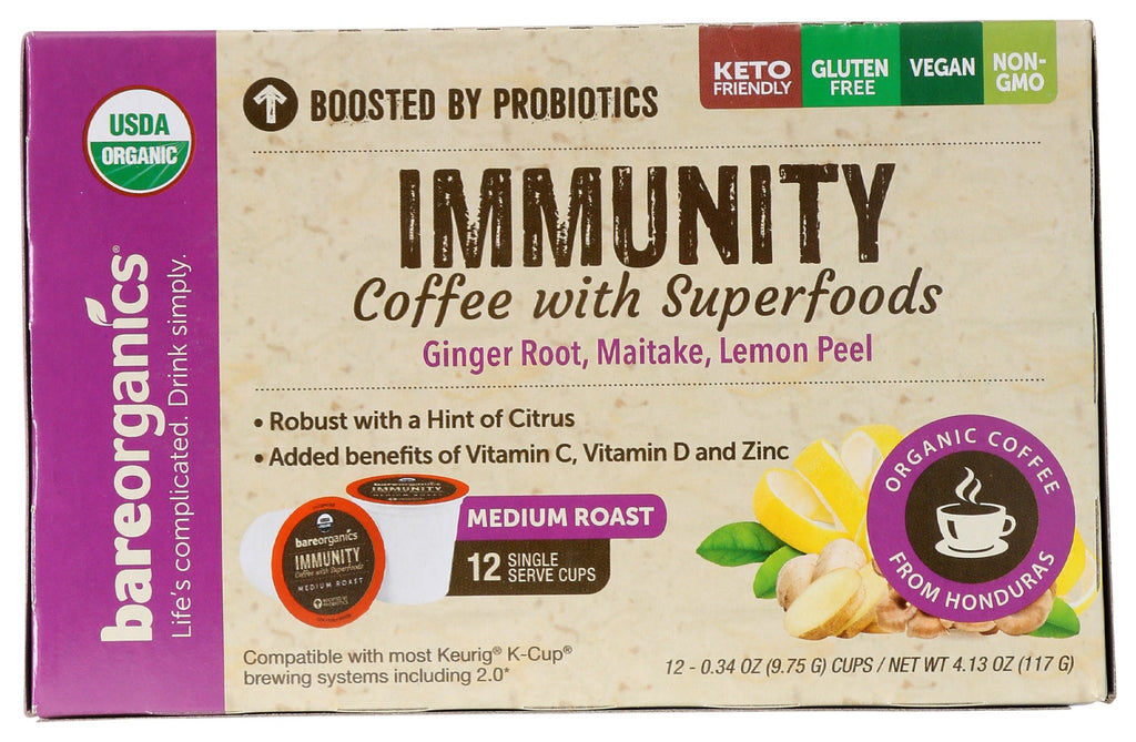 BAREORGANICS: Organic Immunity Coffee With Superfoods, 4.13 oz