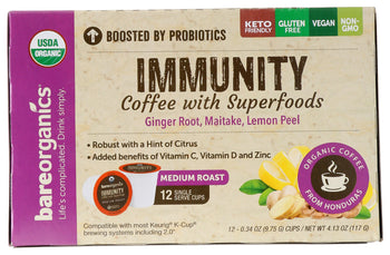 BAREORGANICS: Organic Immunity Coffee With Superfoods, 4.13 oz