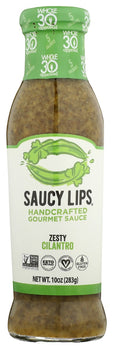 SAUCY LIPS: Zesty Cilantro Handcrafted Gourmet Sauce, 10 oz