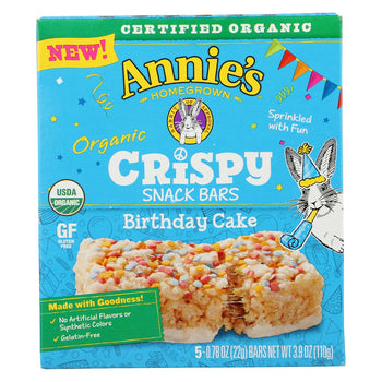 ANNIES HOMEGROWN: Organic Crispy Birthday Cake Snack Bars, 3.9 oz